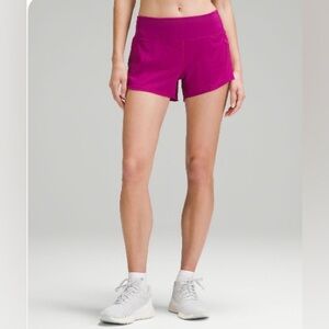 Women’s Lululemon Speed Up Mid-Rise Lined Shorts Sz 4 Magenta Purple 4 inch